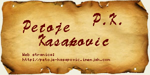 Petoje Kasapović vizit kartica